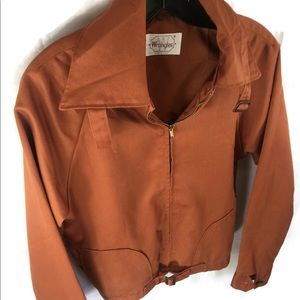 Vintage Wrangler Retro Rust Colored Bomber Jacket